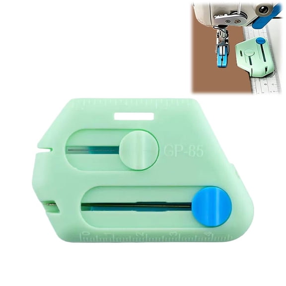 Agiufgs 3-in-1 Sewing Gauge Magnetic Seam, with Threader and Seam Ripper, for Straight Stitches and Edge Sewing, Green