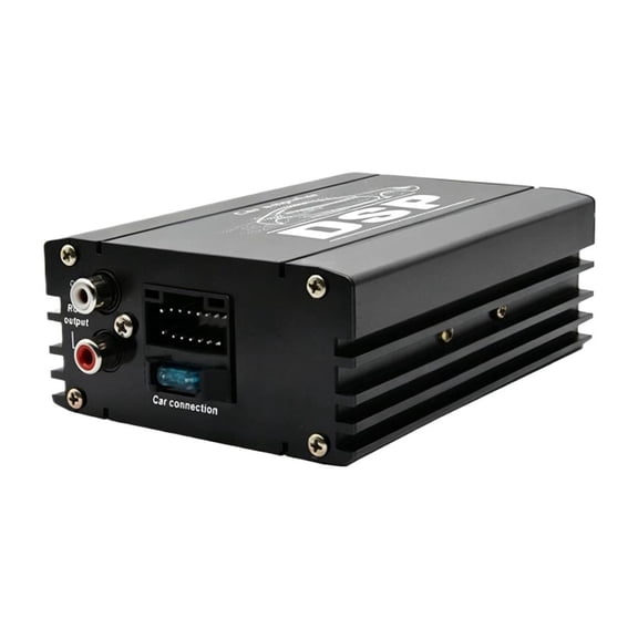Agiufgs 4 Channel Car Dsp, Digital Audio Processor with Built-in Dsp Ic, for Car Audio System Enhancement Setup and Daily, Black, 1set