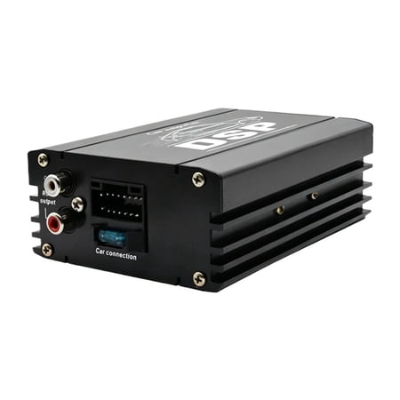 Agiufgs 4 Channel Car Dsp, Digital Audio Processor with Built-in Dsp Ic, for Car Audio System Enhancement Setup and Daily, Black, 1set