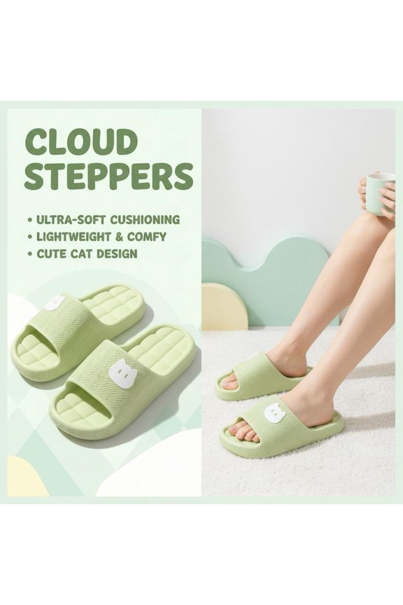 44 Pack Women's Cloud Cushion Slides Eva, -Thick Cushioning & Sole, for Indoor Lounging Spa Bathroom Setup and Daily, Gray
