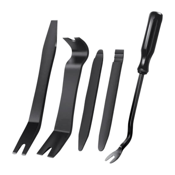 Agiufgs 5-Piece Car Audio Trim, Non-Scratch Interior Disassembly Kit, for Installing Audio Door Panels Navigation and Trim, Black