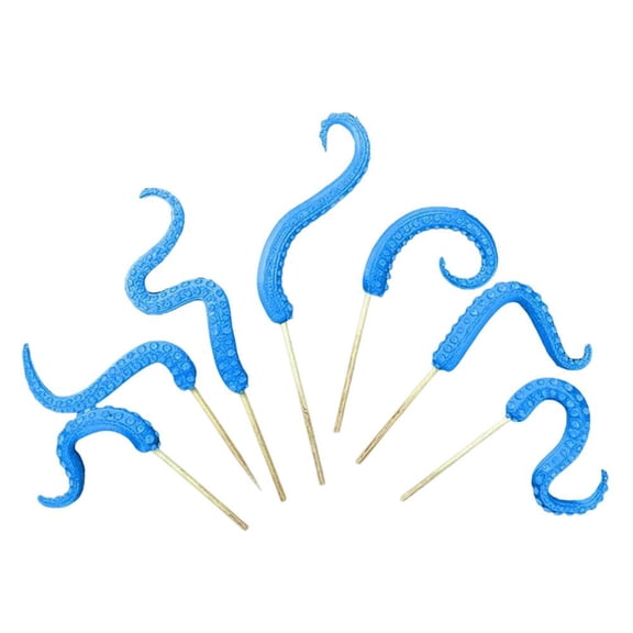 Agiufgs 7 Pack Octopus Garden Stakes Set of 7 Resin, Glow in the Dark Decorative Plant Stakes, for Indoor or Outdoor Garden Decor, Blue