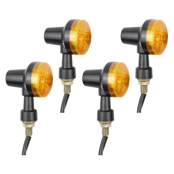 Agiufgs Amber Motorcycle Turn Signals, 4-Pack with 12V M10 Mount, High-Brightness Waterproof Bulbs for Improved Visibility, Direct Replacement Front and Rear Safety Lights for Cruiser and Sport Bikes