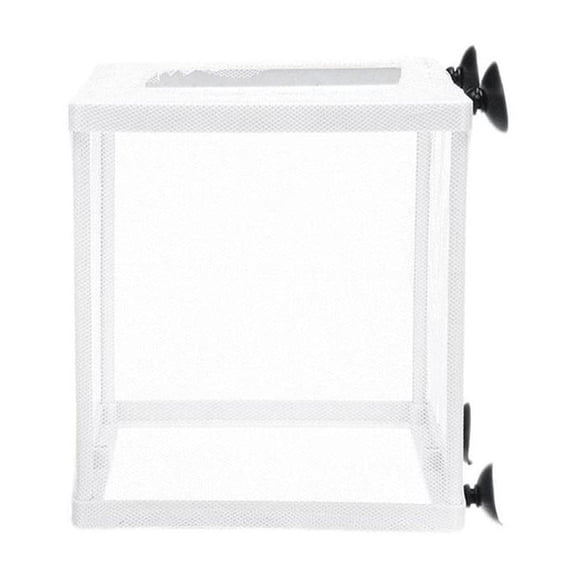 Agiufgs Aquarium Isolation Box 16x14x5.91 in, Suction Cup Mounted Breeding Tank, for Fish Fry Rearing and Isolation, White
