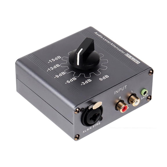 Agiufgs Audio Attenuator 6-Level -15dB, Precise Volume Control with Stepped Adjustment, for Studio Home Audio Live Sound, Multicolor, 1set