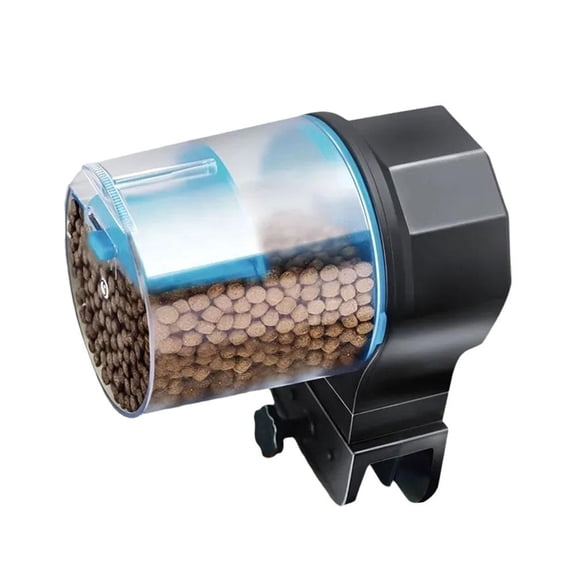 Agiufgs Automatic Fish Feeder ABS Plastic, Timer Feeding Twice or Once Daily, for Aquarium Fish Tanks Setup and Daily Use, Blue