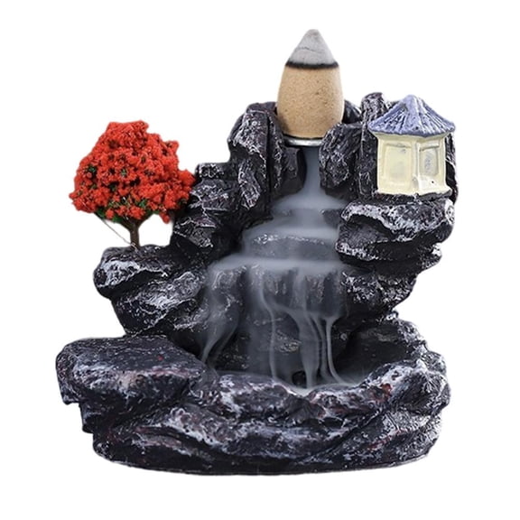 Agiufgs Backflow Incense Burner Ceramic Hand, Cascading Smoke Waterfall Effect with Relaxation, for Home Decor Meditation Yoga, White Flower