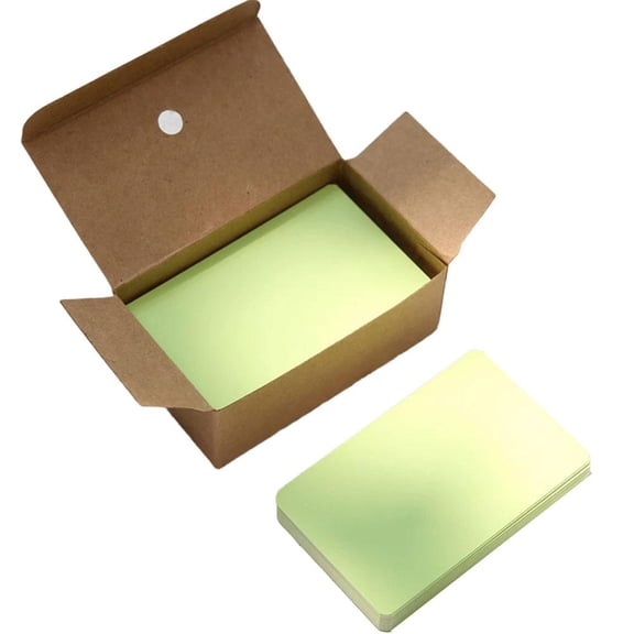 Agiufgs Blank Kraft Cards 3.5 X 2.0, Double-Sided for Custom Notes at a Glance, for Business Cards Gift Tags and Flashcards, Green