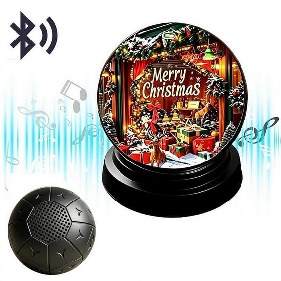 Agiufgs Bluetooth Speaker Digital Photo, with Clock and LED Display, for Desktop Bedside Shelf Decor Setup and Daily Use, Black