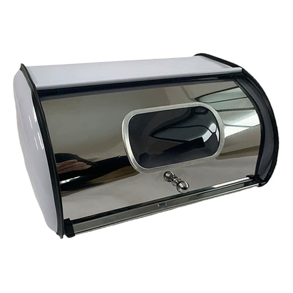 Agiufgs Bread Storage Box Iron, Holds Bread Fresh and Crispy, for Home Kitchen or Cafe Counter, White