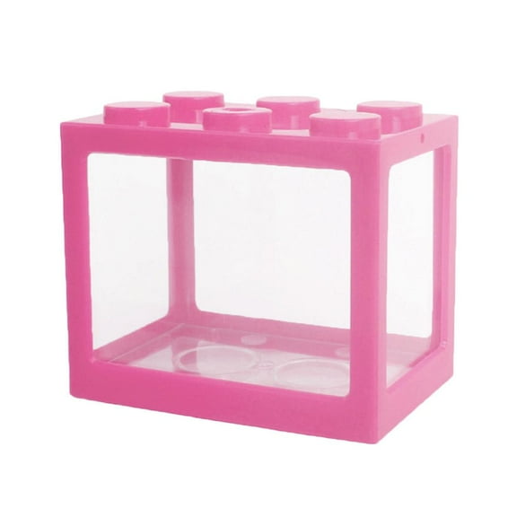 Agiufgs Building Blocks Betta Fish, High Transparency Creative Design, for Home Aquarium Decoration Setup and Daily Use, Pink