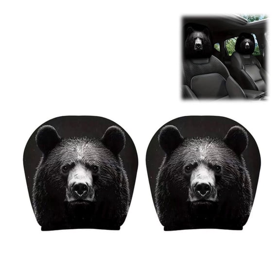 Agiufgs Car Headrest Covers 28, Protective and Decorative with Custom Headrest Covers, for Standard Vehicle Headrests, Black
