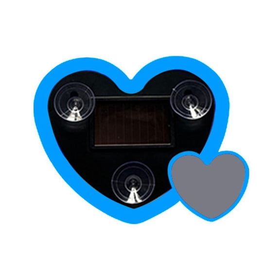 Agiufgs Car Heart Light Solar Powered LED Neon, 5 Light Modes with Memory, for Car Dashboard Decoration Display Use, Blue