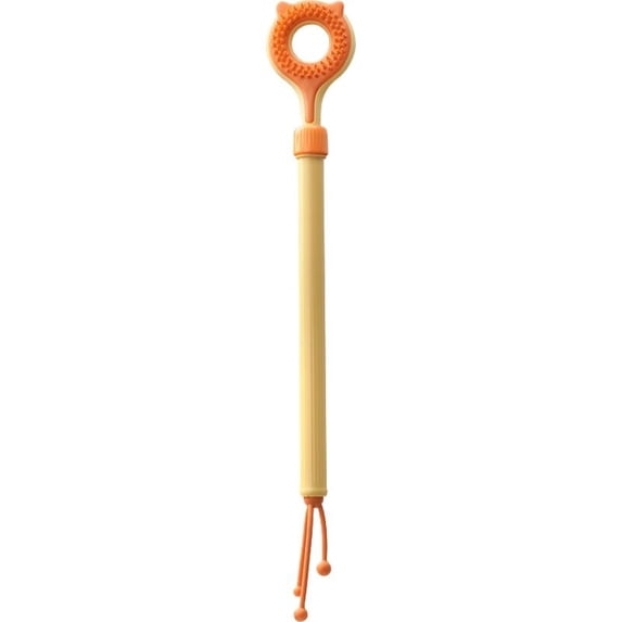 Agiufgs 3-in-1 Cat Massager 14.17, Dual-Sided Massage with Soft Silicone and Plastic Nodules, for Cat Grooming and Playtime, Orange