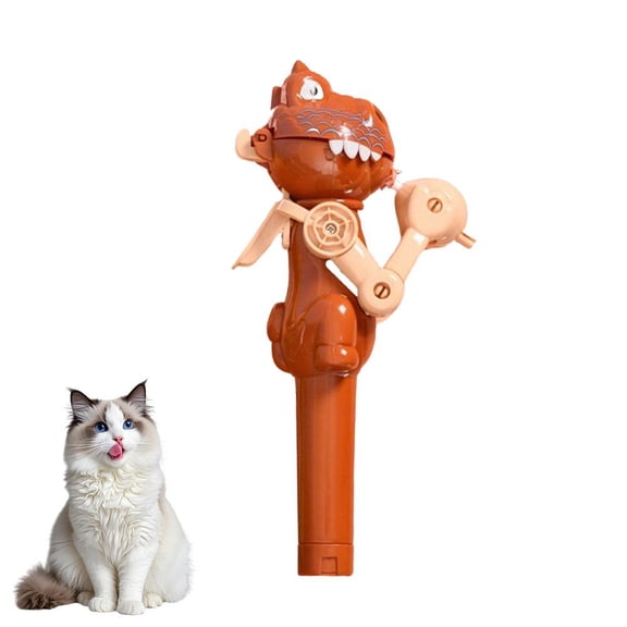 Agiufgs Cat Teasing Tool 8.46 in, Dinosaur Shaped Interactive Toy with Catnip Ball, for Interactive Play with Cats and Dogs, Green