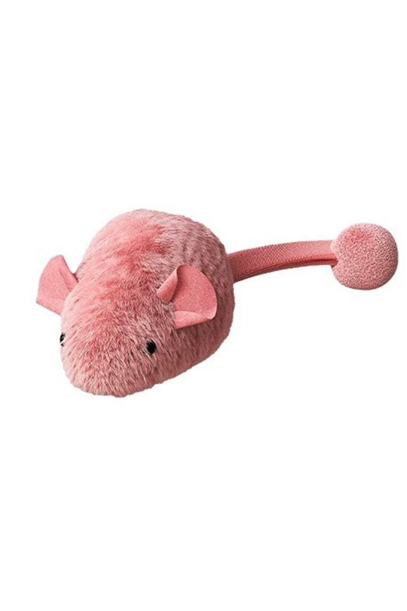 Cat Toy 5.91 in, Fluorescent Simulated Mouse with Plush Cat Toy Design, for Indoor and Outdoor Play Setup and Daily, Pink