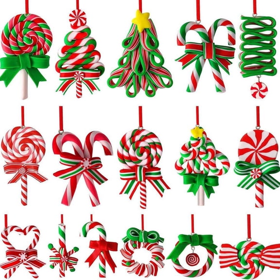 Agiufgs Christmas Tree Candy Pendant, Engraved Snowflake and Christmas Tree Patterns, for Wall Door Frame or Window Edge, Multicolor