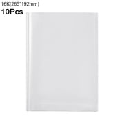 Agiufgs 10 Pack Clear Plastic Book Covers 10, Water-Resistant and Scratch-Resistant Protection, for Students and Library Organization, 16K