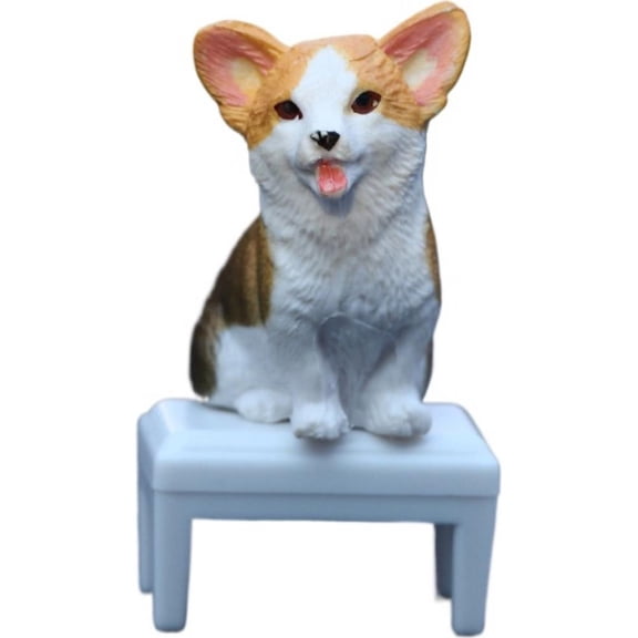Agiufgs Corgi Resin Figurine 1.5, Cute Desktop Decoration with Ornament Design, for Home Office Shelf Display Setup, Black