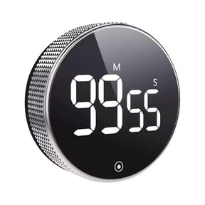 Agiufgs Digital Timer 7.8 X 7.8 X, Large Screen Display with Magnetic Back, for Cooking Baking Studying Meditation Fitness, Silver