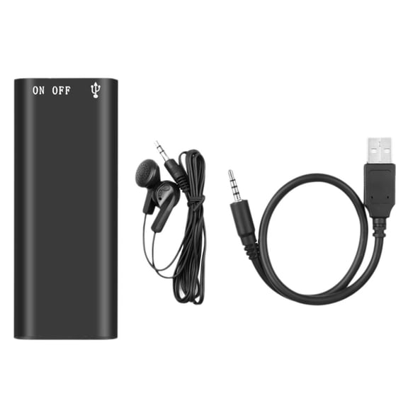 Agiufgs Digital Voice Recorder 8GB Black Audio, USB 2.0 Data Transfer, for Meetings Lectures Interviews Setup and Daily Use, Black, 8GB