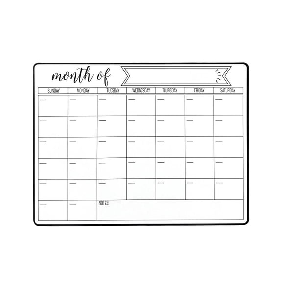 Agiufgs Dry Erase Calendar Board, Reusable Writing with Monthly Planner Design, for Home Office Planning Setup, White
