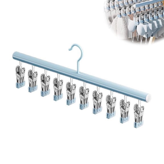 Agiufgs Drying Clip 13.98 in, Strong Clamping Force with wind-proof Design, for Hanging Socks and Underwear on Balcony, Blue