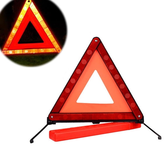 Agiufgs Emergency Warning Triangle Sign, High-Strength Reflective Material for Outstanding, for Roadside Emergencies, Red, One Size