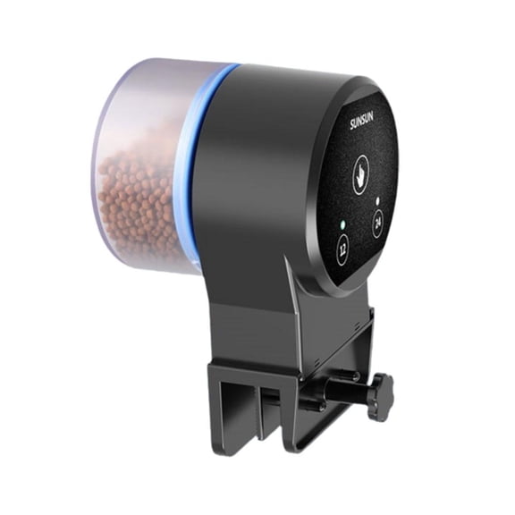 Agiufgs Fish Feeder 1.76 Oz, Automatic Feeding with Timer, for Home Aquarium Fish Feeding Setup and Daily Use, Black