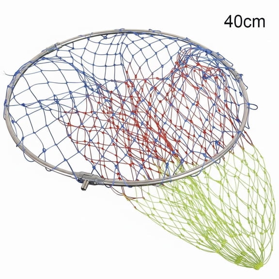 Agiufgs Fishing Dip Net Head 15.75 in or 19.69, Foldable Stainless Steel Rim with Nylon Mesh, for Landing Fish From Shore or Boat, Colorful 40cm