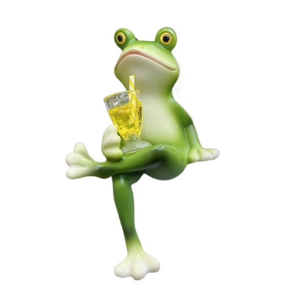 Agiufgs Frog Statue Resin, Weather-Resistant Outdoor Decor, for Garden Patio or Indoor Shelf Display, Multicolor