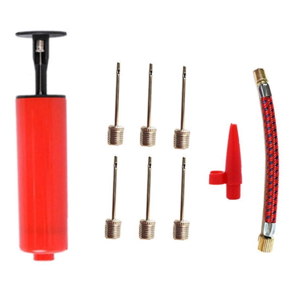 Agiufgs Hand Pump 6.69 in, Rapid Inflation with Large Piston, for Basketball Soccer Ball Volleyball Yoga Inflatable, Red