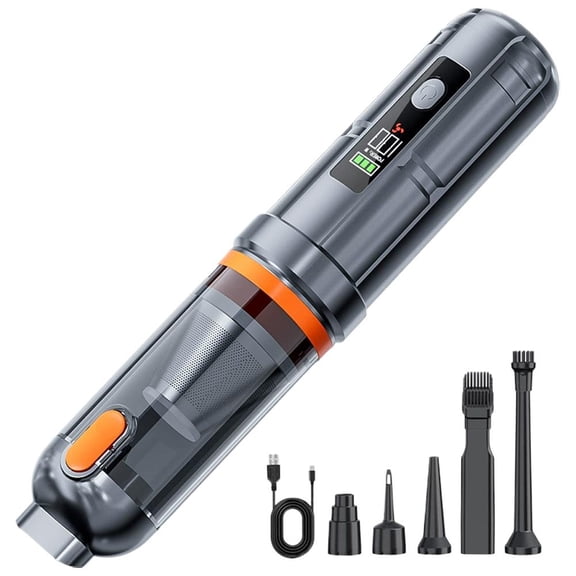 Agiufgs Handheld Vacuum Cleaner Blow and Combo, 3-in-1 Blow Vacuum and Inflator, for Car Interior Cleaning and Inflation, Orange