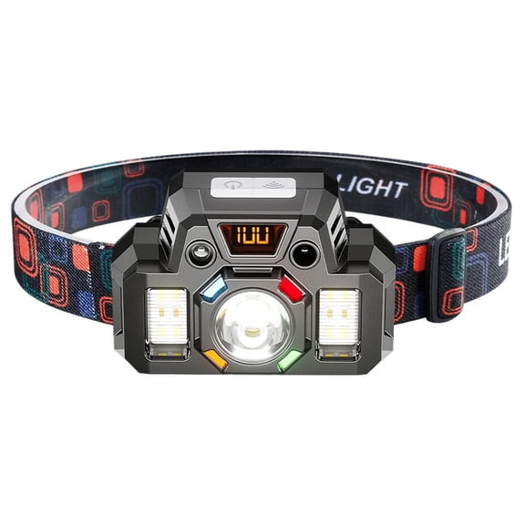 Agiufgs Headlamp Motion Rechargeable LED, Smart Gesture Control & Stepless Dimming, for Camping Running Night Work Setup and Daily, Motion Sensor