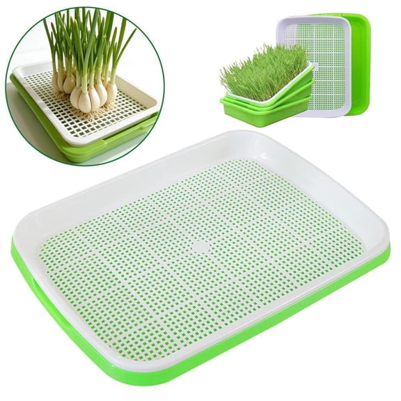 Agiufgs Hydroponic Growing Tray 12.6, Dense Grid Design for Optimal Germination, for Indoor Sprouts and Microgreens, Green, 1pcs