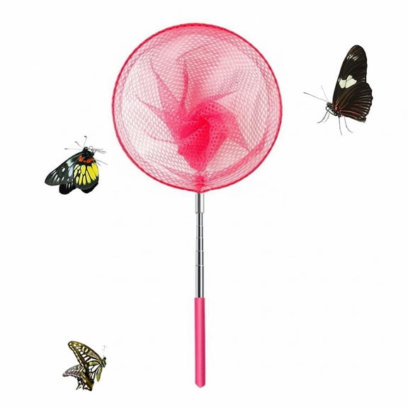 Agiufgs Insect Observation Cage, Retractable Pole for Easy Portability, for Outdoor Exploration and Science Learning, Pink