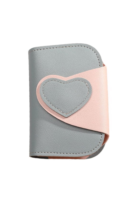 Key Holder Wallet Pu Key Organizer Small Key Case, 6 Key Hooks and Card Slots, for Everyday Carry Pocket or Handbag, Blue