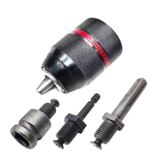 Agiufgs Keyed Drill Chuck Adapter, Secure Keyed Grip for High Torque, for Converting Impact Wrench or Rotary Hammer Into, Black, 1pcs