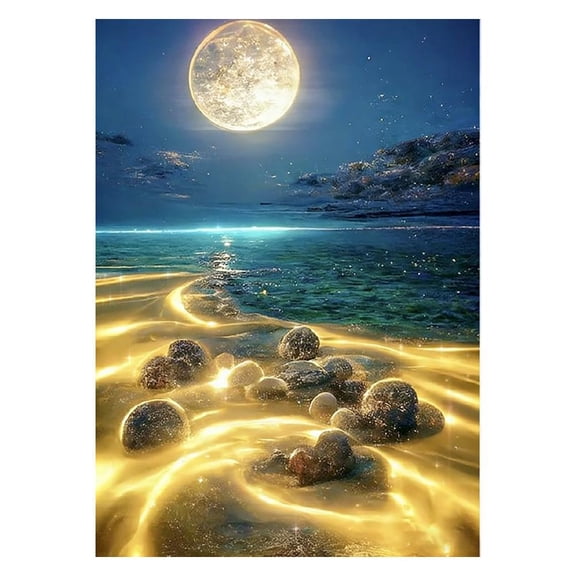Agiufgs Kit 30x15.75 in, Night Sky Themed with Sparkling Diamonds, for Home Decor or Craft Activity, Multicolor