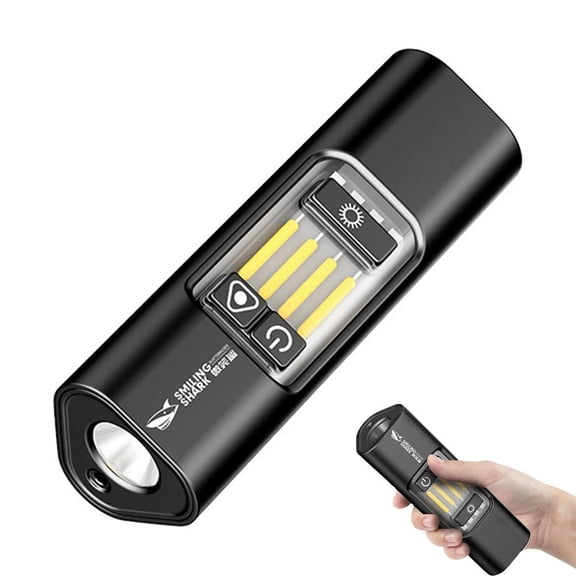 Agiufgs LED Flashlight Aerospace-Grade Aluminum, -Bright Xte LED with Cob Side Lamp, for Camping Hiking Emergency, Black, 1pcs