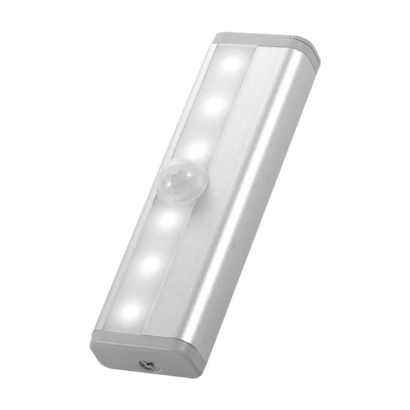 Agiufgs LED Motion Light Bar 6, Auto on Off with Infrared Sensing, for Cabinet Closet Hallway Staircase Setup and Daily Use, White, S