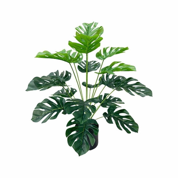 Agiufgs Large Artificial Plants Tall, 18 Simulated Turtle Back Leaves, for Outdoor Garden Decoration Setup and Daily Use, Green