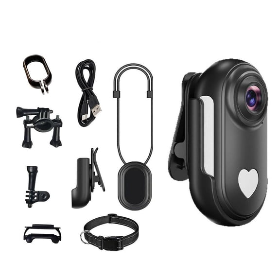Agiufgs Mini Action Camera 1080P HD Small, 130° Wide Angle Lens with Wifi, for Pet Vlog Cycling Travel Setup and Daily Use, Black