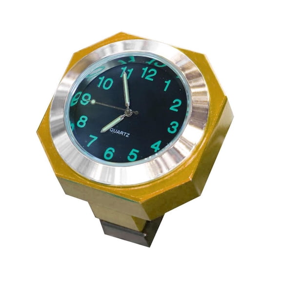 Agiufgs Motorcycle Handlebar Clock Metal, Real-Time Display with Easy Time Setting, for Motorcycles Bicycles and Vehicles, Black