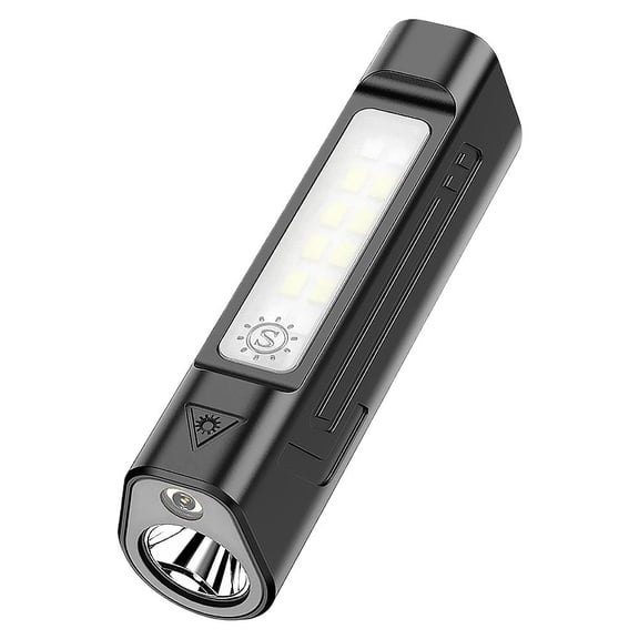 Agiufgs Multi- LED Flashlight 3.66, with Magnetic Base and Pen Clip, for Automotive Repair Hiking and Emergency Signaling, Black, 1pcs