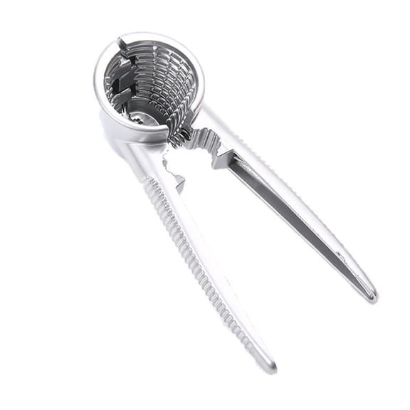 Agiufgs Nut Cracker Zinc Alloy Heavy, Spring-Loaded with Handle, for Cracking Walnuts Pecans Almonds Hazelnuts, Silver, 1pcs