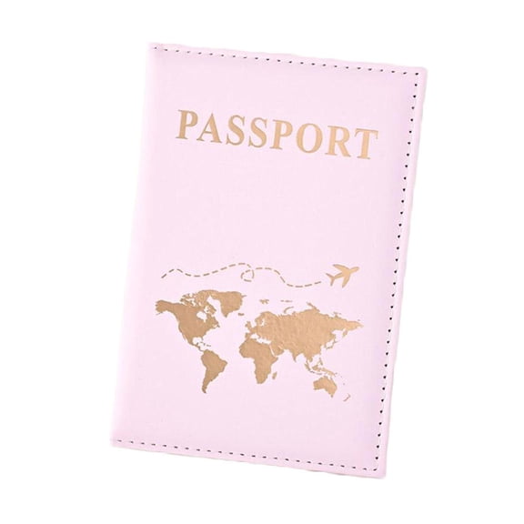 Agiufgs Passport Cover Pu Holder Map, Anti-Collision and Wear Resistant, for Travel Document Protection Setup and Daily Use, Pink