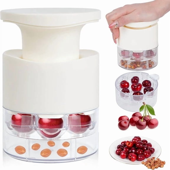 Agiufgs Pitter 7 Capacity, Efficient Multi-Pitting System with Pitter Machine, for Kitchen Fruit Preparation, White