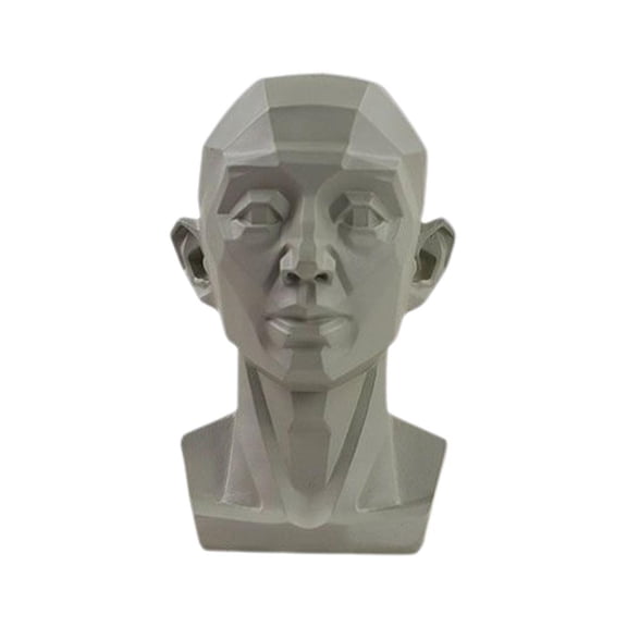 Agiufgs Plaster Head Model for Drawing 5.12 in, Rotating Planar Reference, for Portrait Sketching and Sculpture Study, White