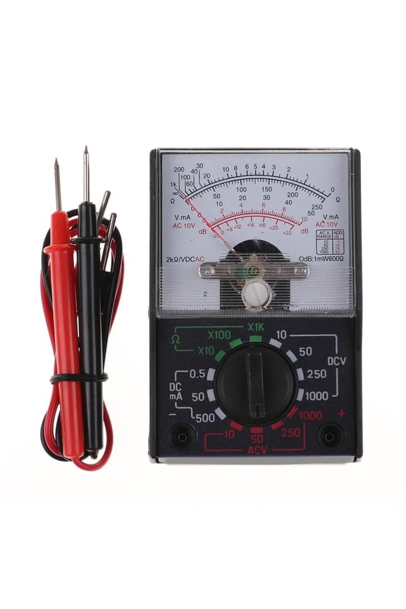 Pointer Multimeter Plastic Analog, Mini Multimeter for Electrical Testing, for Electronics Engineers Electrical, Black, 1pcs
